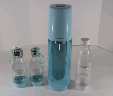 Sodastream Fizzi SPT-001 Sparkling Water Soda Maker Machine - Teal W/ 3 Bottles
