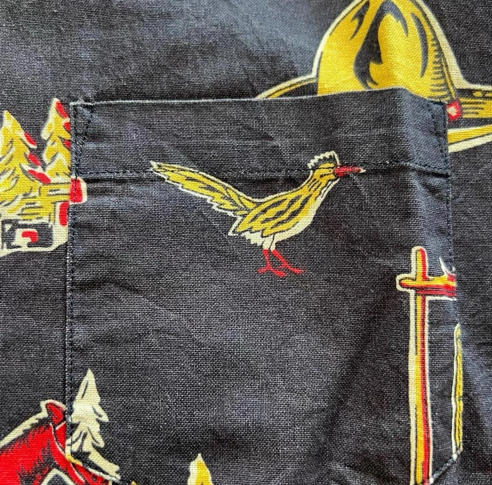 RRL Ralph Lauren 1940s Vintage Western Scenic Print Cowboy Shirt Men's Large L/G - Image 4 of 4