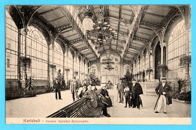 Karlsbad / Karlovy Vary (um 1925) - Sprudel-Kolonnade u. Kurgäste - Böhmen - 844