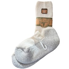 VTG Socks Cotton Nylon Blend NOS 9-11 Crew 80s 90's White Gray Thick Soft