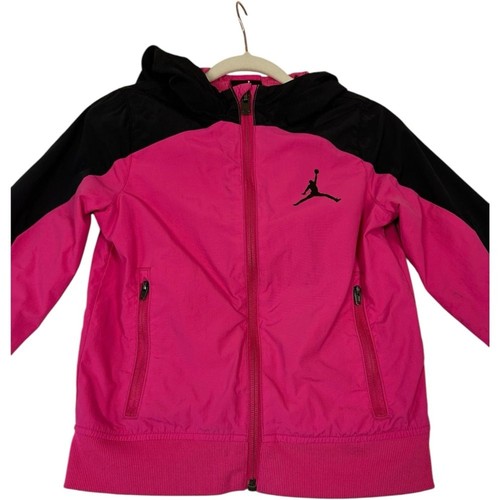 Jordan Youth Girls Pink and Black Hooded Jacket size 6 Retro Logo Basketball - Picture 2 of 7