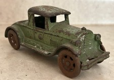 Antique AC Williams Cast Iron 6" Coupe with Rumble Seat Green Paint