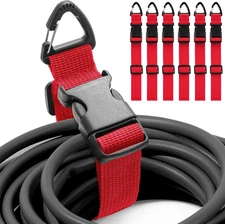 6 Pack 17 Inch Adjustable Extension Cord Holder Organizer with Triangle Clips fo