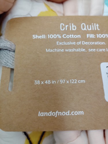 Land Of Nod Crib Blanket Not a Peep Crate&Kids Bedding Modern Quilt New - Picture 8 of 8