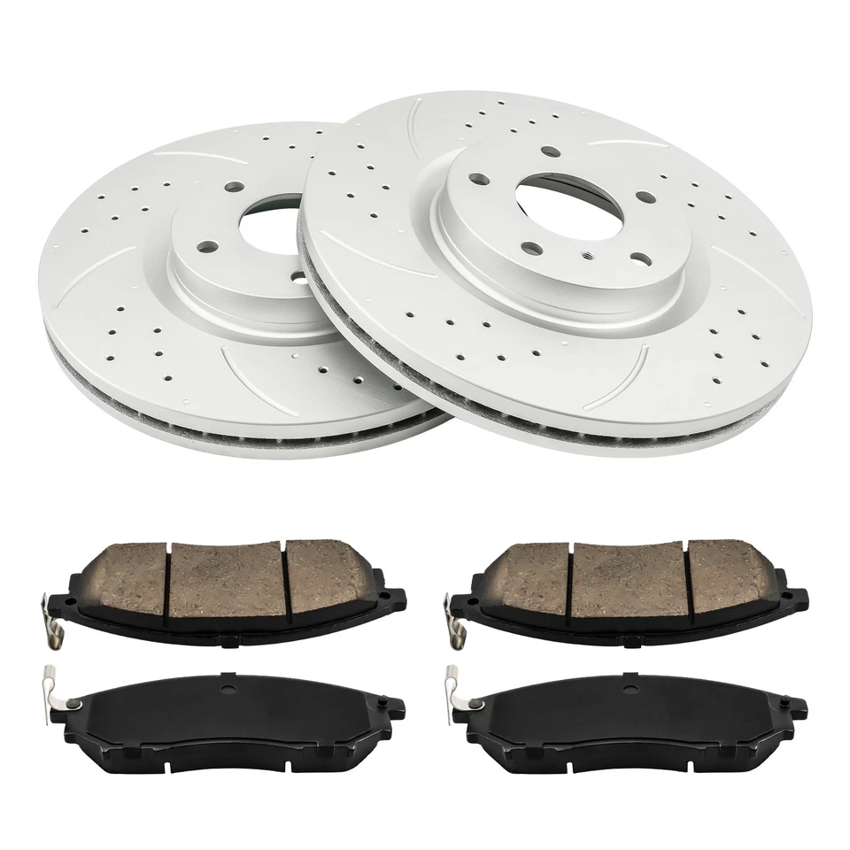 Front Drilled Slotted Brake Rotors Ceramic Pads Kit For 2013 2014 Nissan Murano Foto 3 de 4
