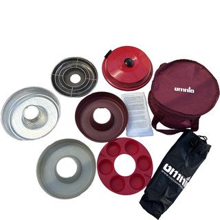 Omnia Stove Top Oven W Baking Dish 3 Silicone Molds Bag… 9 Pieces & Booklet