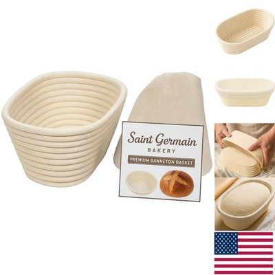 Luxury 10 Inch Oval Banneton with Liner   Your Ultimate Bread Proofing Solution