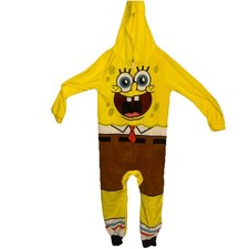 New Sponge Bob Boys Size XS 4/5 Long Sleeve One Piece Sleep Wear/ Union Suit