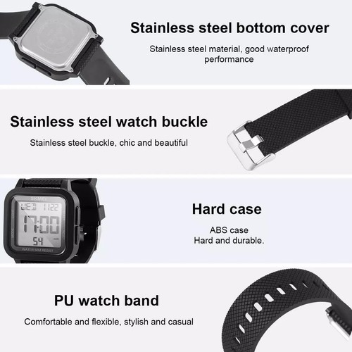Waterproof Digital Sports Watch Men Military Tactical LED Backlight Wristwatch - Picture 3 of 7