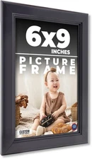 6x9 Frame Black Passaggi Solid Wood Picture Frame Width 1.5 Inches | Interior Fr