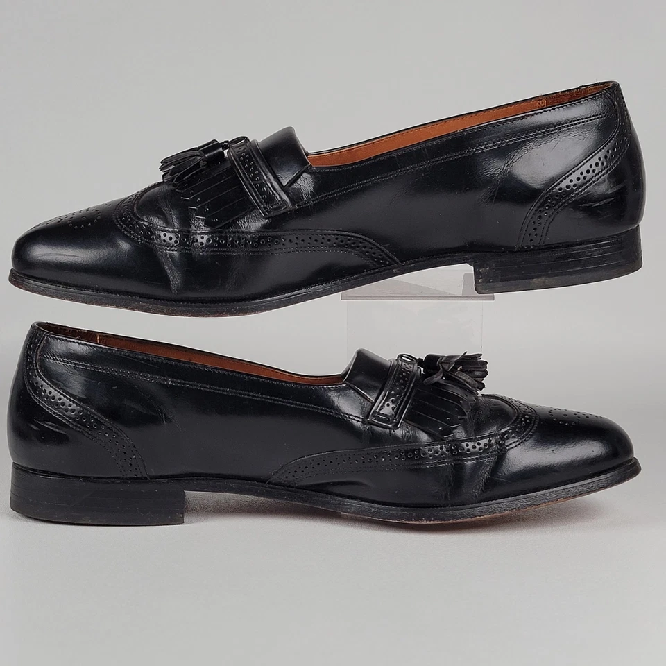 Bostonian Classics Mens 13M First Flex Black Leather Tassel Wing Tip Loafer - Image 4 of 4