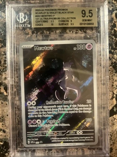 Mewtwo SVP 052 Scarlet Violet 151 Promo Illustration Rare BGS 9.5 PSA 10