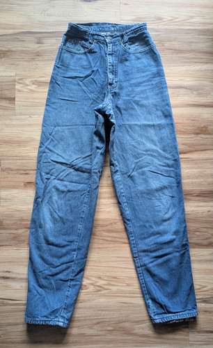 Vintage Calvin Klein Jeans Flannel Lined High Waisted Tapered Denim 21x28 80s