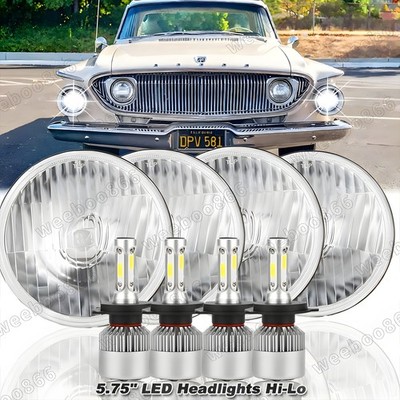 4PCS 5.75'' 5-3/4 INCH LED Headlights Hi/Lo Beam Fits Dodge Charger Coronet Dart