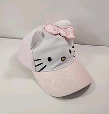 Child's HELLO KITTY Adjustable Adjustible Baseball Hat w/ Ears  Glitter Brim