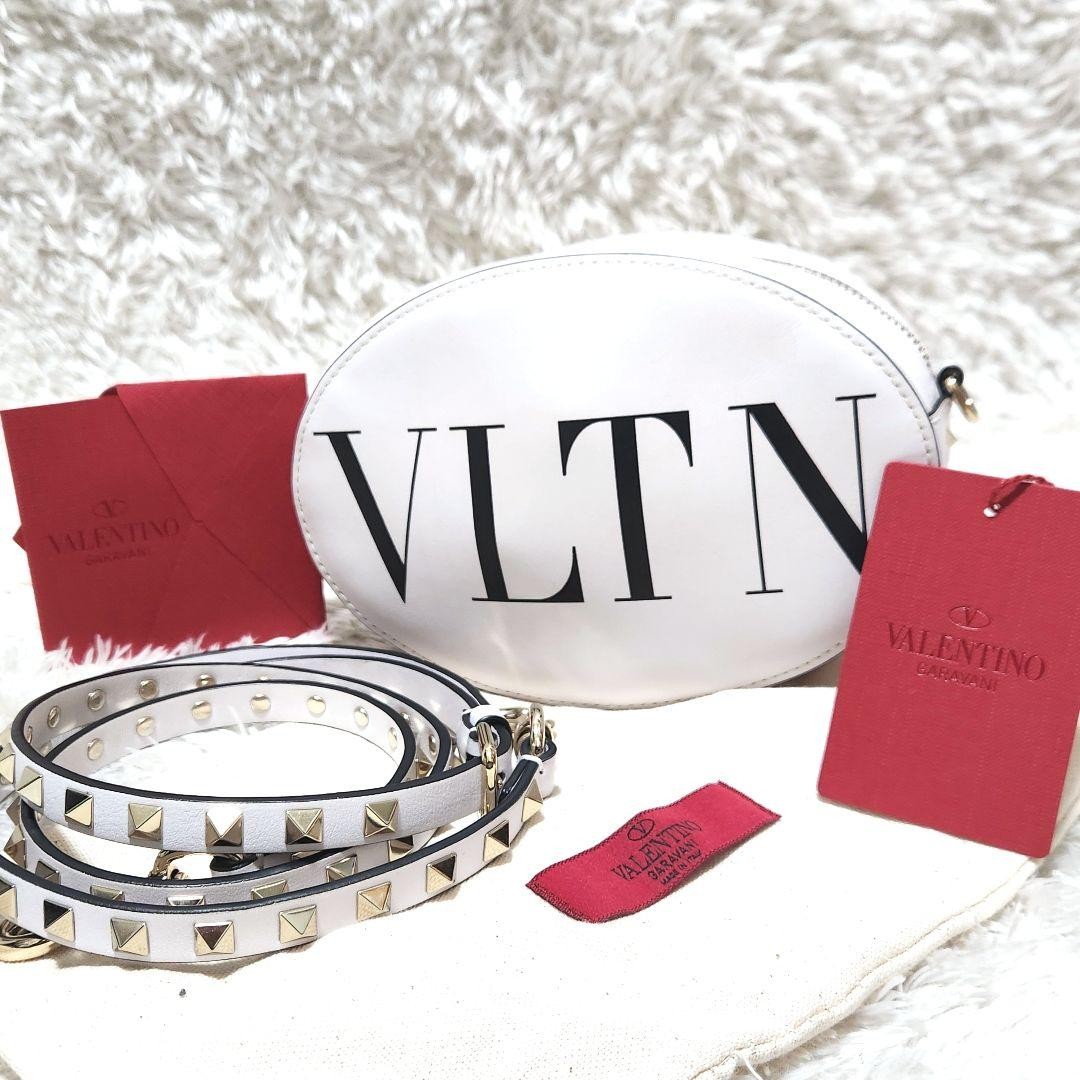 Valentino Garavani VLTN Logo Rockstud White Crossbody Bag, Leather, Pre-Owned J thumbnail 2