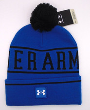 NEW MEN'S "UNDER ARMOUR LOGO PATCH CUFFED POM BEANIE HAT UA WINTER STOCKING CAP"