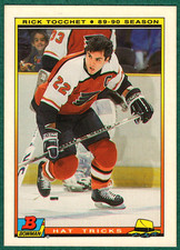 Rick Tocchet - 1990-91 Bowman Hat Tricks #14 - Philadelphia Flyers Hockey Card