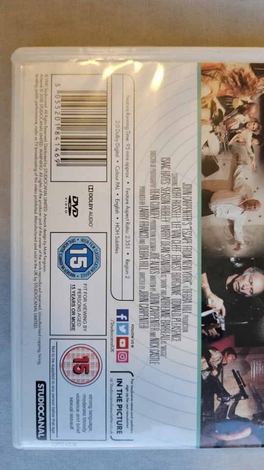 Escape from New York (1981) DVD (2018) Kurt Russell, Restored Edition - Image 3 of 4