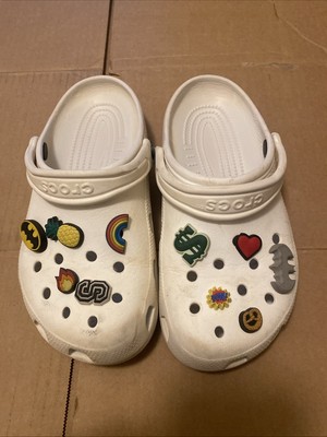 Crocs Size 8/6 White With Charms