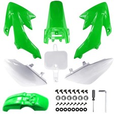 7 PCs Plastic Fender Complete Kit w/Bolts for CRF50 CRF50F 125cc Green+White
