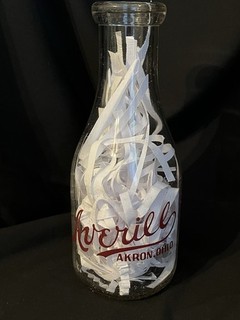 Vintage Averill Dairy Milk Bottle 1 Liquid Quart Akron Ohio Buttermilk Old Pyro