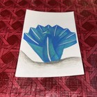 ACEO Original Origami Acrylic Painting Art Card Peacock Bird Hand Painted ATC — photo 2