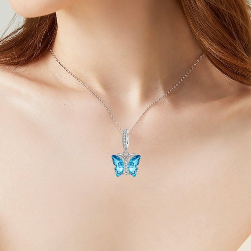 Blauer Schmetterling Charm 925 Sterling Silber Charm passend für Damen Bettelarmband & Nec - Bild 3 von 7