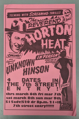 The Reverend Horton Heat Concert at 7th Street Entry Promo Poster