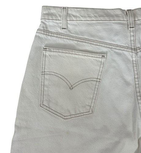 Levis 550 Relaxed Fit Jean Shorts Men Size 38 (36x10) White Denim Orange Tab USA - Picture 7 of 10