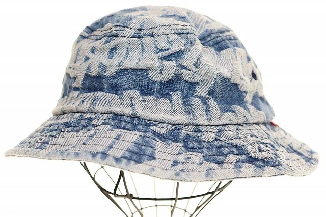 Chapeau denim jacquard Supreme 22Ss Fat Tip S/M jacquard concasseur