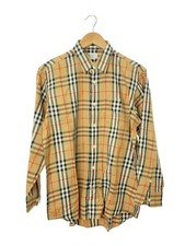 BURBERRYS 90s Long-Sleeve Shirt, Size L, Cotton, CML Check, BBW90-901