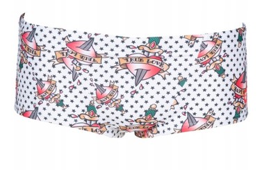 Arena Herren Badehose Schwimmhose Crazy Tattoos Lo, Weiß/Rot, D4 UK/USA32