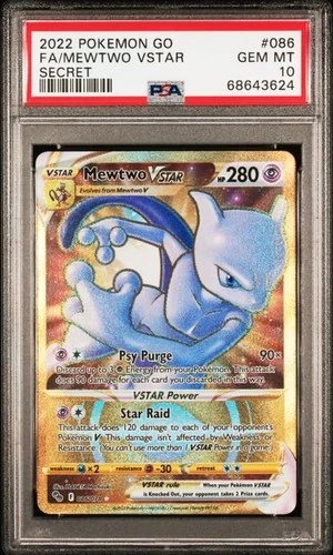 2022 Pokemon TCG SWSH Pokemon Go - Mewtwo VSTAR Secret 086/078 - PSA 10 MINT