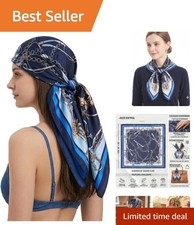 Large 35'' Silk Feeling Scarf - Elegant Satin Women's Headscarf for All Seasons