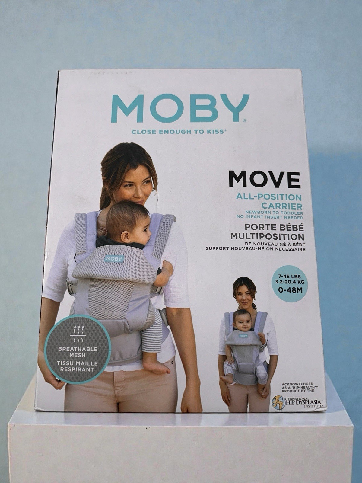 MOBY Move All-Position Carrier Baby to Toddler 7-45 lbs Gray NEW OPEN BOX