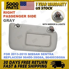 Right Passenger Sun Visor w/ Light RH For 2013-2019 Nissan Sentra 96400-3SG8A