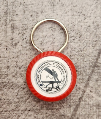 Vintage Ironworkers Local 25 Training Center Detroit Novi Wixom MI Red Key Fob