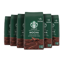 Mocha Flavored Ground Coffee - 100 Arabica, 6 Bags 11 Oz Each