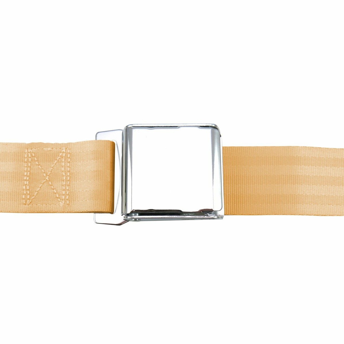 2 Pt. Peach Airplane Buckle Lap Seat Belts w/ Anchor Plate