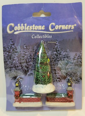 #ad #ad Cobblestone Corners Christmas Village Accessories Figures Tree amp; Driveway Entry $9.97