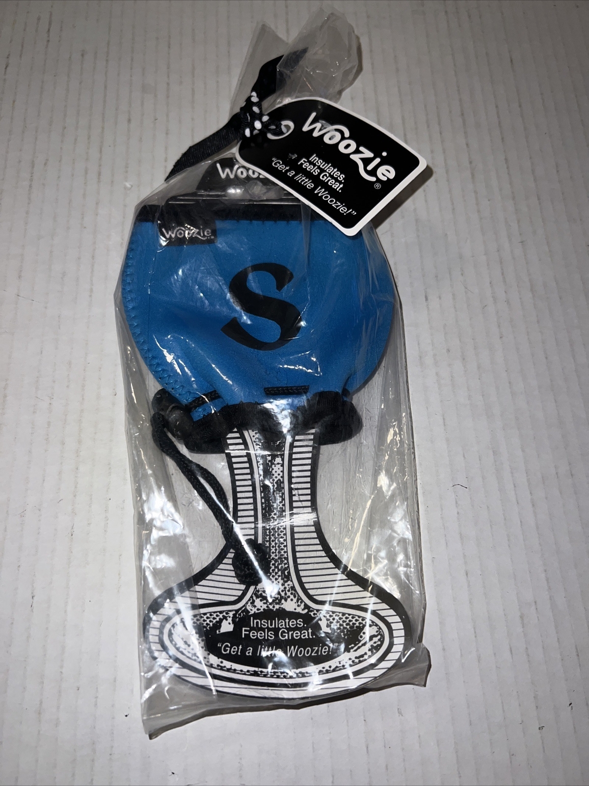 Woozie Neoprene Wine Glass Koozie Drink Insulator. Blue. “S” Monogram