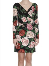 NWT Dolce&gabbana Rose Print Dress Size 42