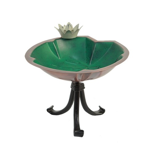 ACHLA Lilypad Birdbath with Tripod Stand, Antique Copper Plated - BB-10-TR - 第 1/1 張圖片
