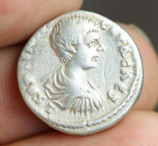roman coins GETA, 198-209 AD. AR, Denarius. Laodicea.