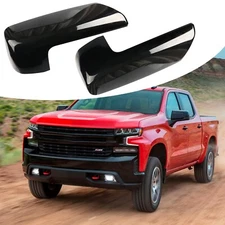 sportuli Black Mirror Cap Cover Trim Replace for 2019-2025 Chevy Silverado / ...
