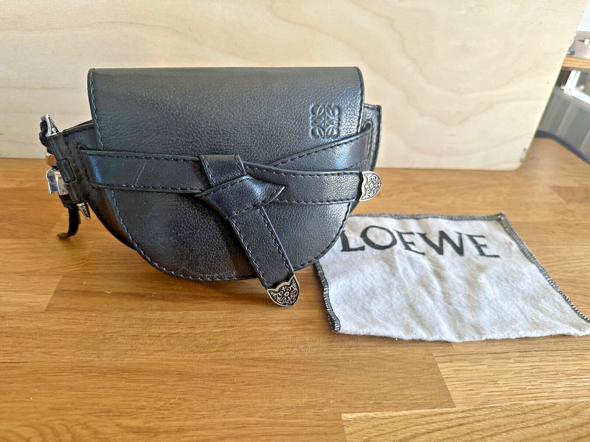 Loewe Grained Calfskin Mini Gate Western Crossbody Bag Black
