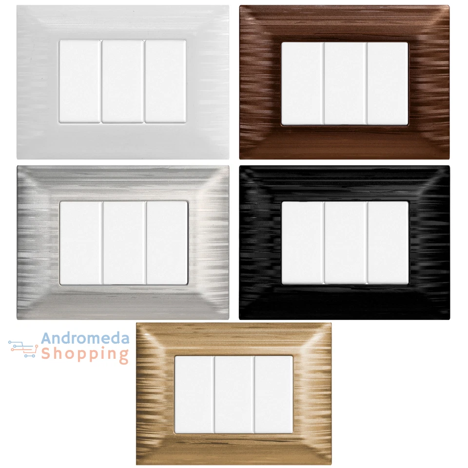 ETTROIT PLACCHE COMPATIBILI BTICINO MATIX PLACCA 3,4,6 POSTI - PLASTICA SATINATE