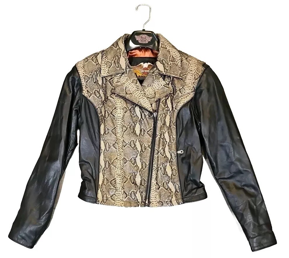 Biker Jacket Snake Print Jacket Womens Harley Davidson Snake Print