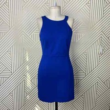 HALSTON Heritage Sleeveless Ponte Knit Mini Dress in Cobalt Blue Size US 2